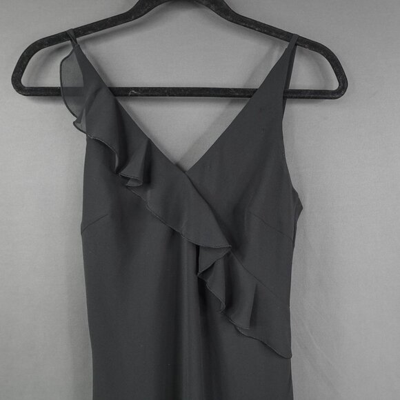 Esprit Dress 4 Black Midi Ruffle Sheer Romantic Witchy Whimsigoth Y2K Retro - Picture 2 of 14